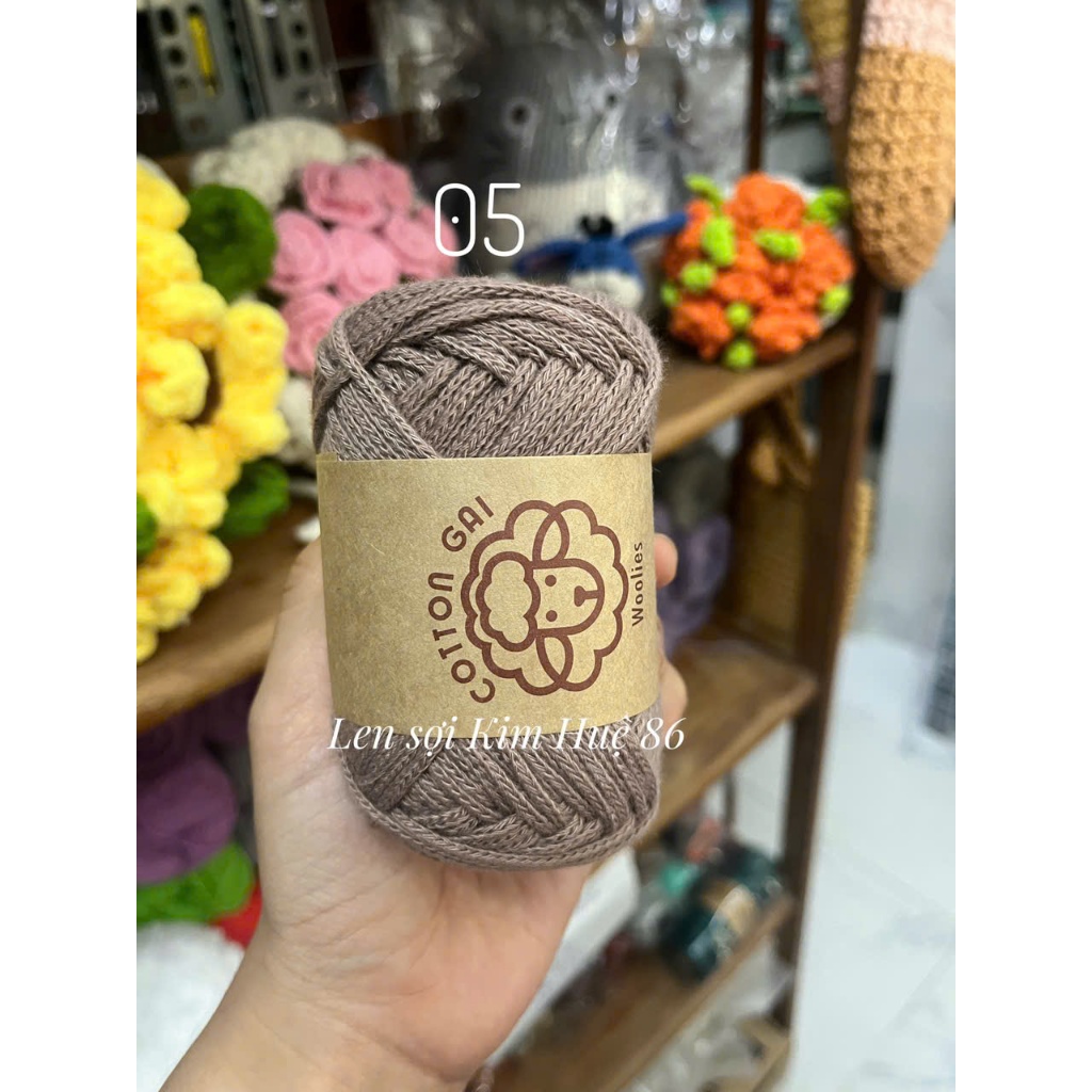 Sợi Cotton Gai Woolies 100gr, chất liệu polyester