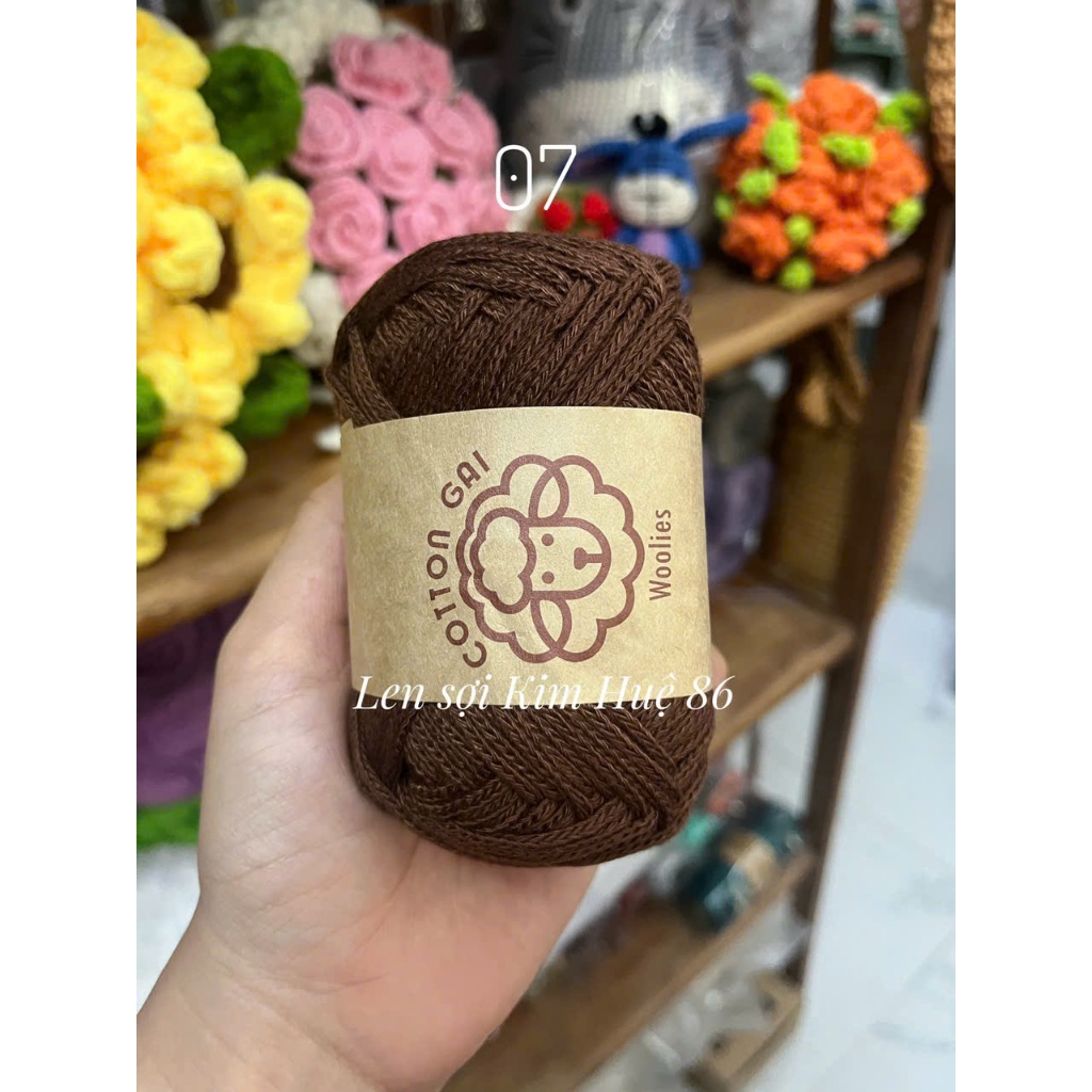 Sợi Cotton Gai Woolies 100gr, chất liệu polyester