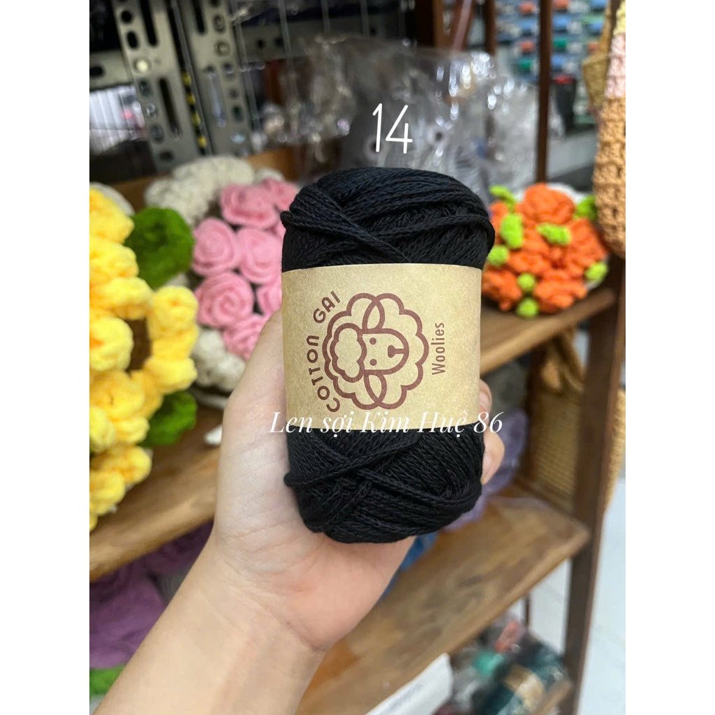 Sợi Cotton Gai Woolies 100gr, chất liệu polyester