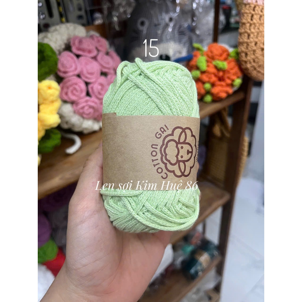 Sợi Cotton Gai Woolies 100gr, chất liệu polyester