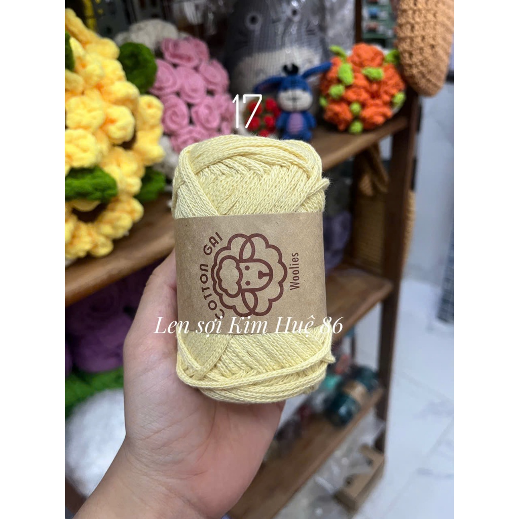 Sợi Cotton Gai Woolies 100gr, chất liệu polyester