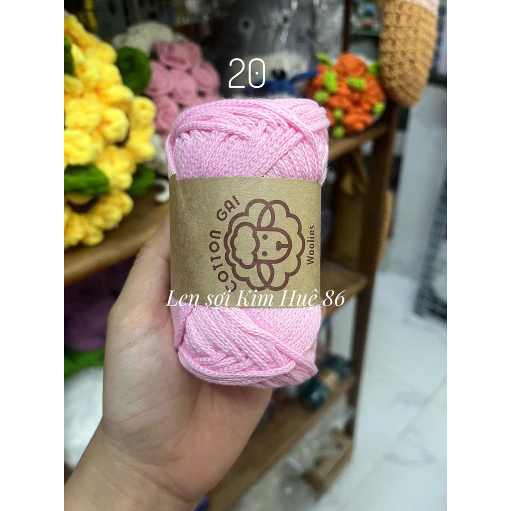 Sợi Cotton Gai Woolies 100gr, chất liệu polyester