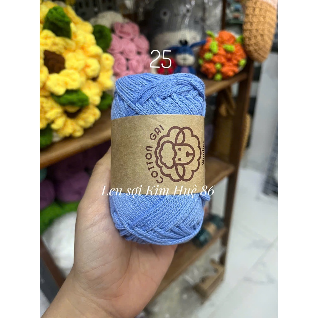 Sợi Cotton Gai Woolies 100gr, chất liệu polyester