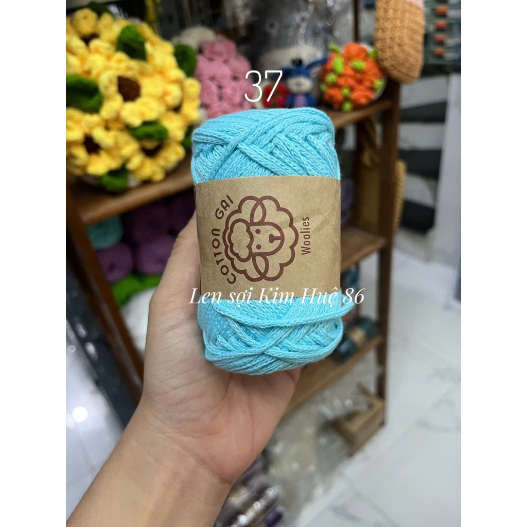 Sợi Cotton Gai Woolies 100gr, chất liệu polyester