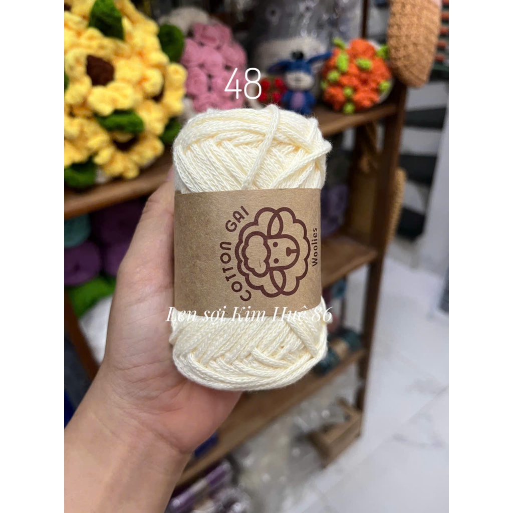 Sợi Cotton Gai Woolies 100gr, chất liệu polyester