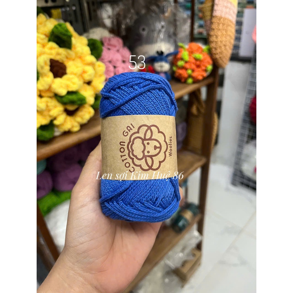 Sợi Cotton Gai Woolies 100gr, chất liệu polyester