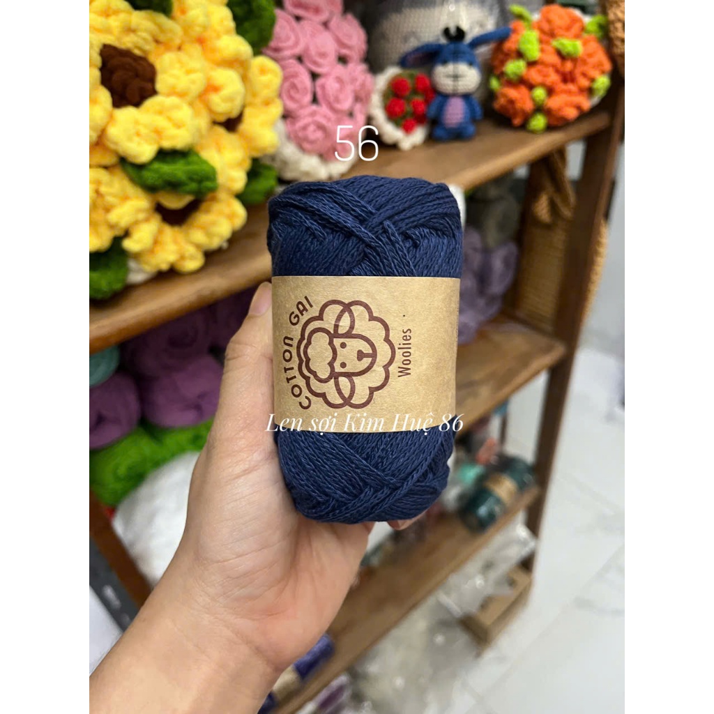 Sợi Cotton Gai Woolies 100gr, chất liệu polyester