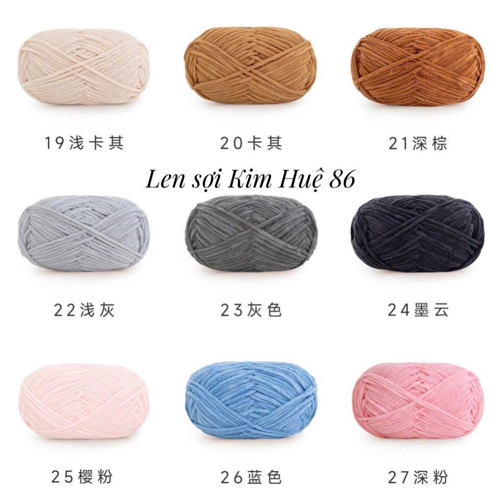 Len nhung Susan's Family, len bông sữa sợi 3mm cuộn 50g
