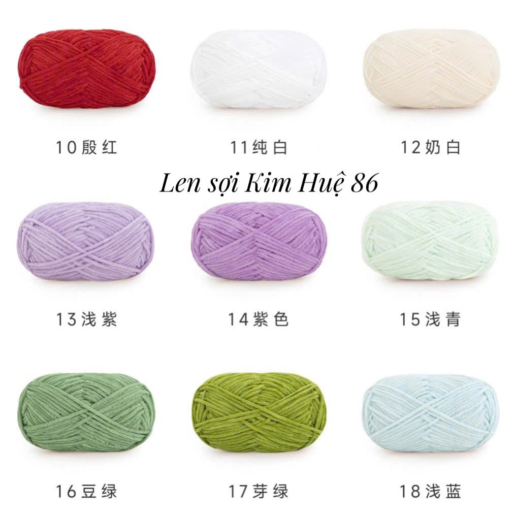 Len nhung Susan's Family, len bông sữa sợi 3mm cuộn 50g