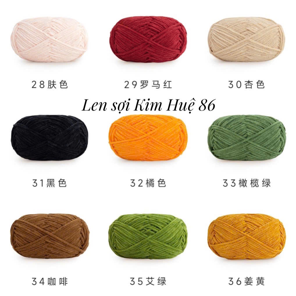 Len nhung Susan's Family, len bông sữa sợi 3mm cuộn 50g