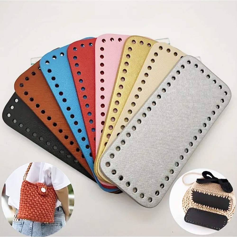 Đế da PU có đục lỗ sẵn kích thước 8*18cm