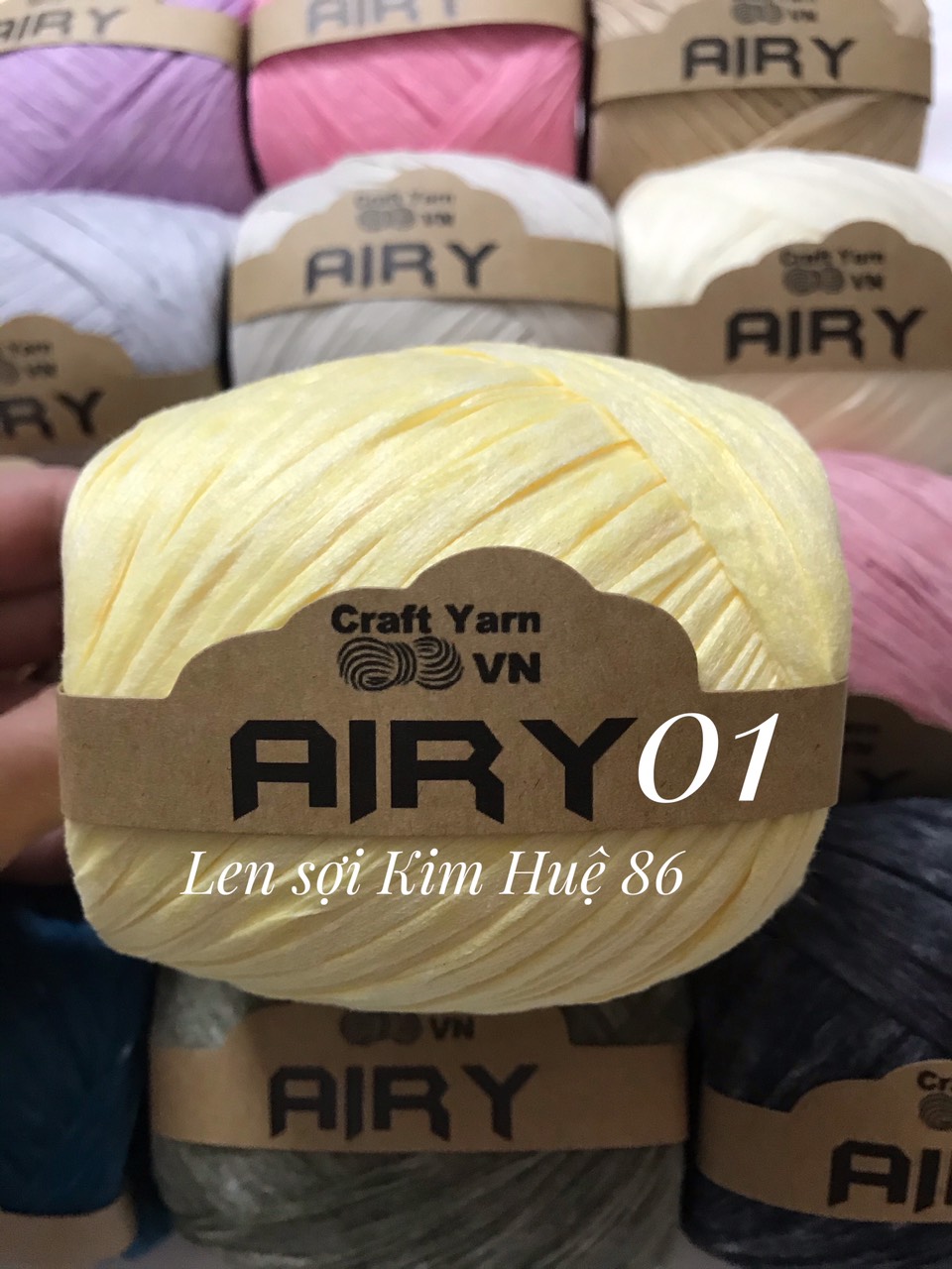 Sợi Airy móc mũ, túi cuộn 45g
