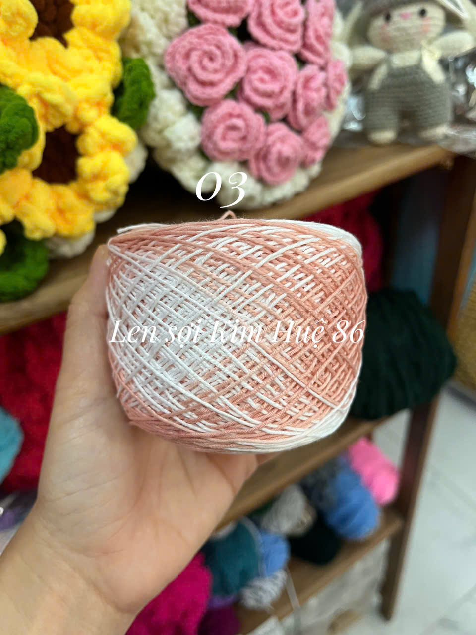 Sợi Cotton Việt Nam 1mm màu loang