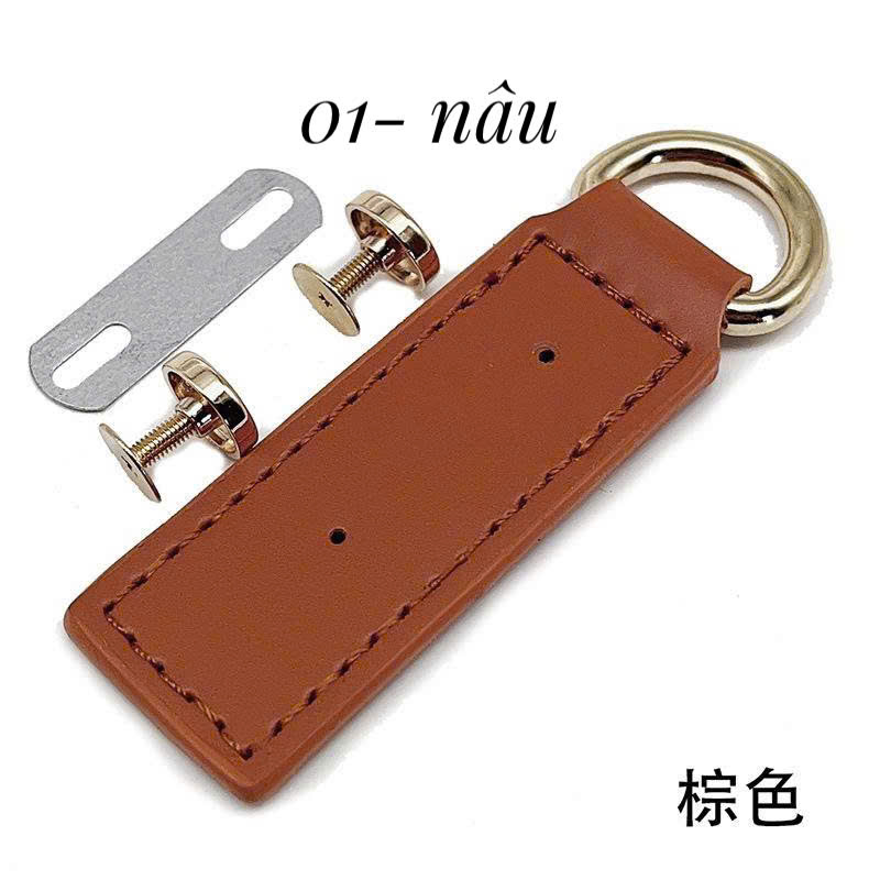 1 cái - Khoen D gắn da Pu 2 lớp làm túi handmade