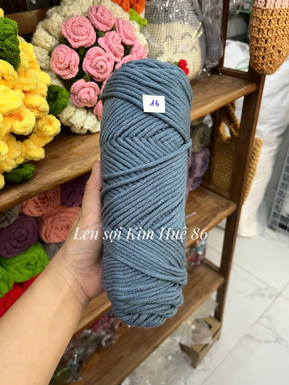 Len Cotton Love đan khăn, áo cỡ sợi 3,5mm cuộn 90g+-5g