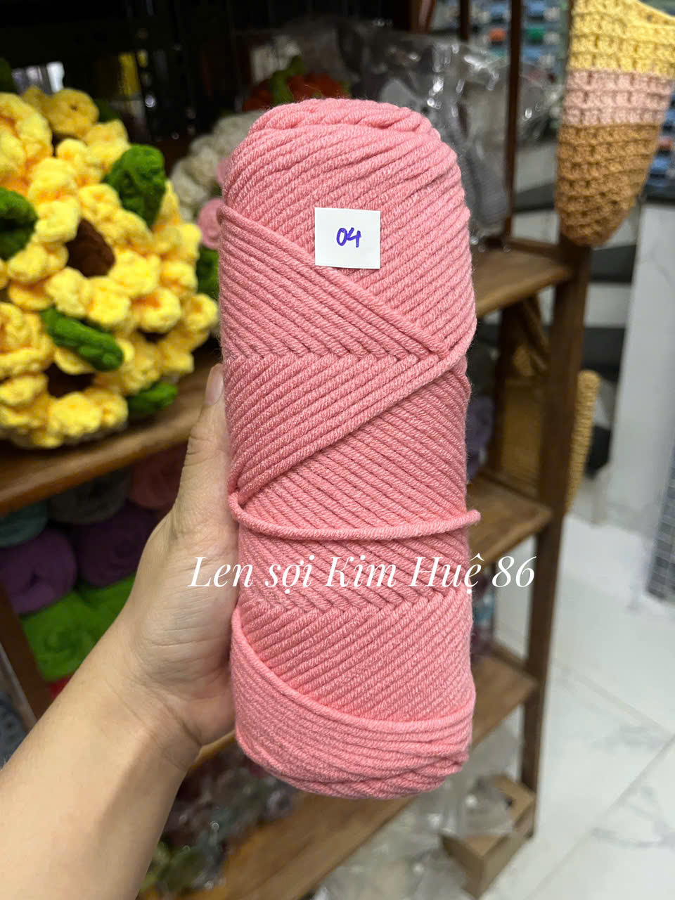 Len Cotton Love đan khăn, áo cỡ sợi 3,5mm cuộn 90g+-5g
