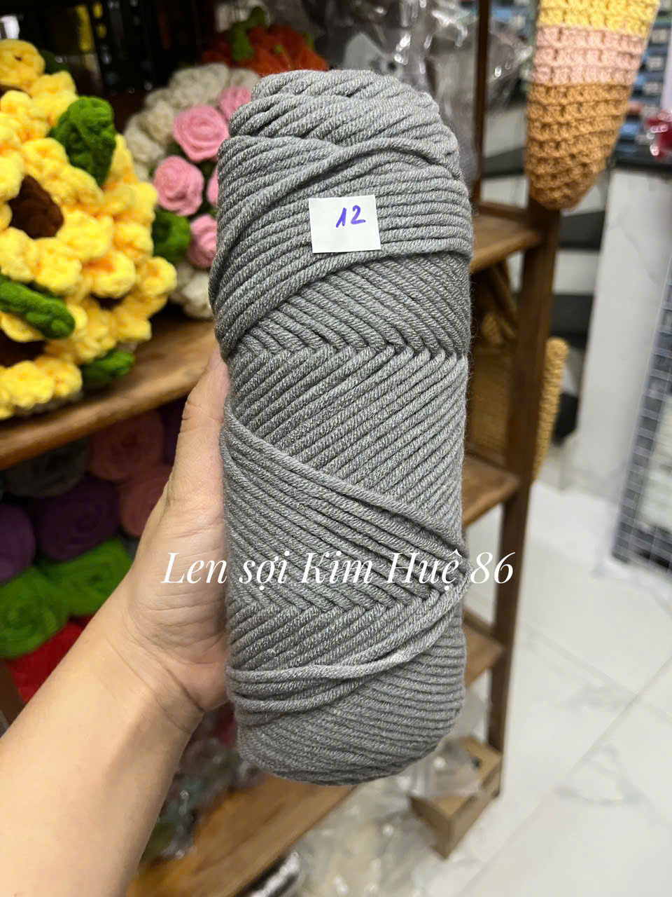 Len Cotton Love đan khăn, áo cỡ sợi 3,5mm cuộn 90g+-5g