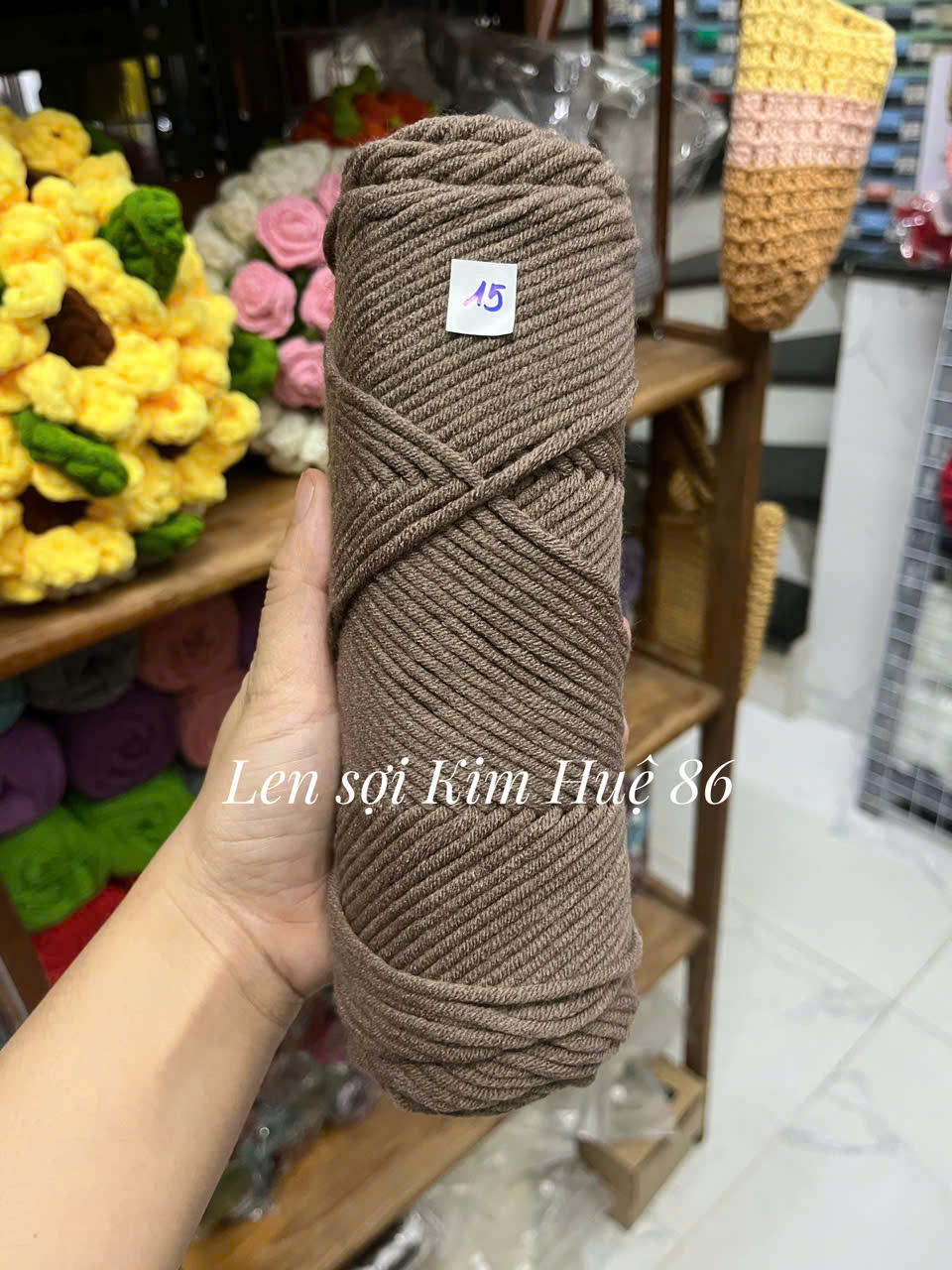 Len Cotton Love đan khăn, áo cỡ sợi 3,5mm cuộn 90g+-5g