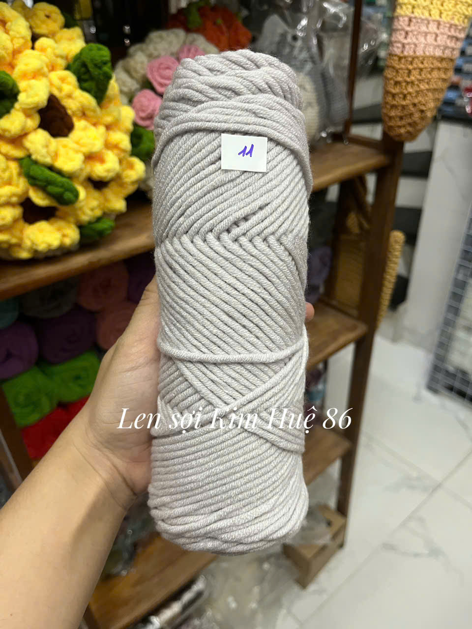 Len Cotton Love đan khăn, áo cỡ sợi 3,5mm cuộn 90g+-5g
