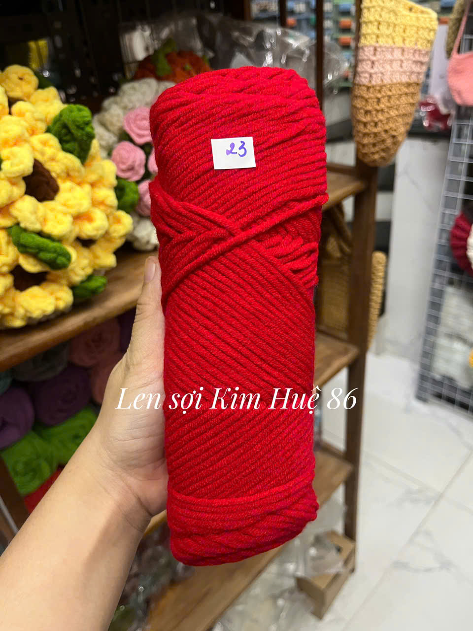 Len Cotton Love đan khăn, áo cỡ sợi 3,5mm cuộn 90g+-5g