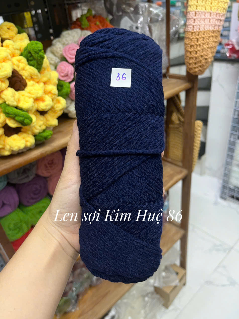 Len Cotton Love đan khăn, áo cỡ sợi 3,5mm cuộn 90g+-5g