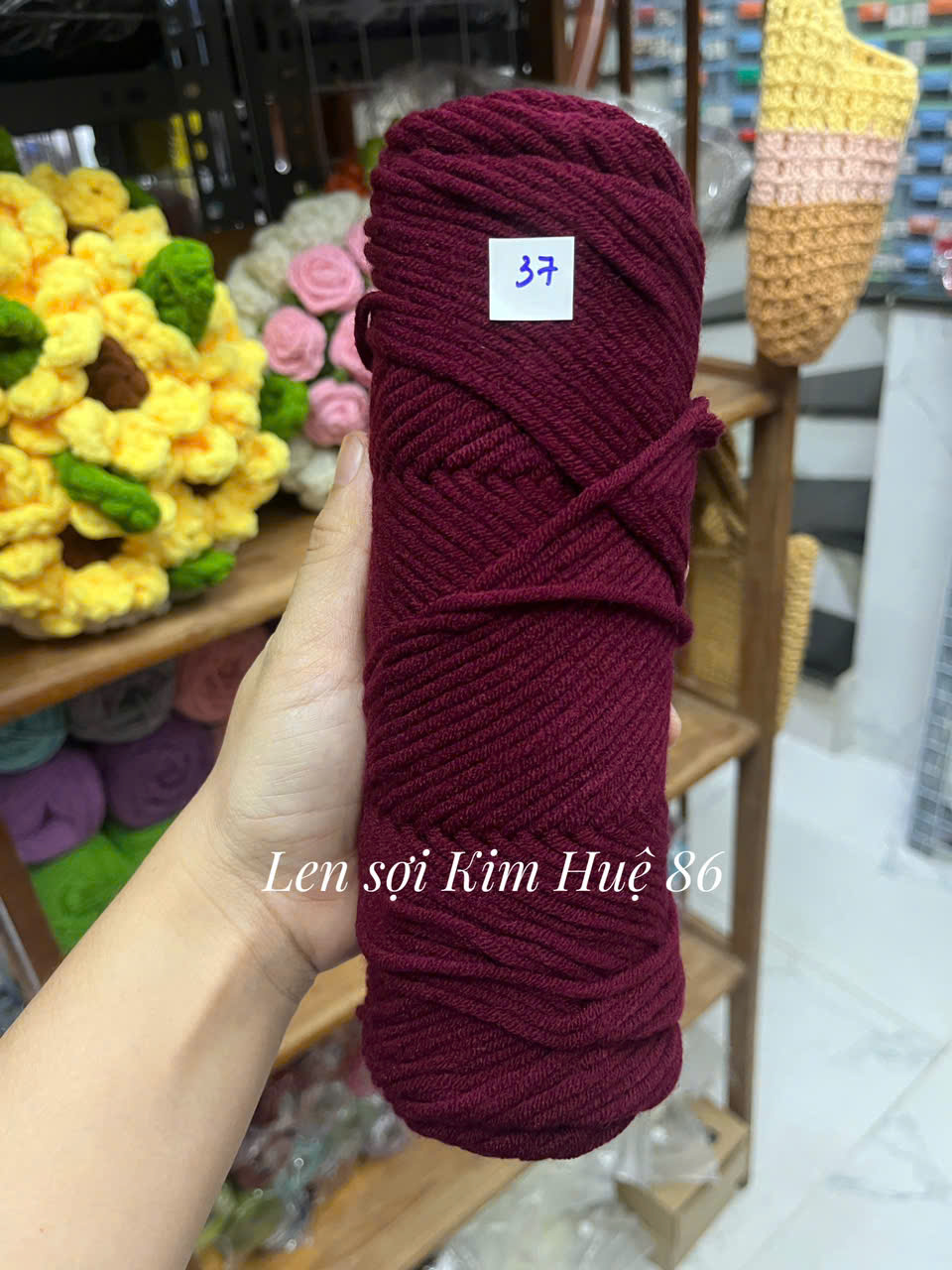Len Cotton Love đan khăn, áo cỡ sợi 3,5mm cuộn 90g+-5g