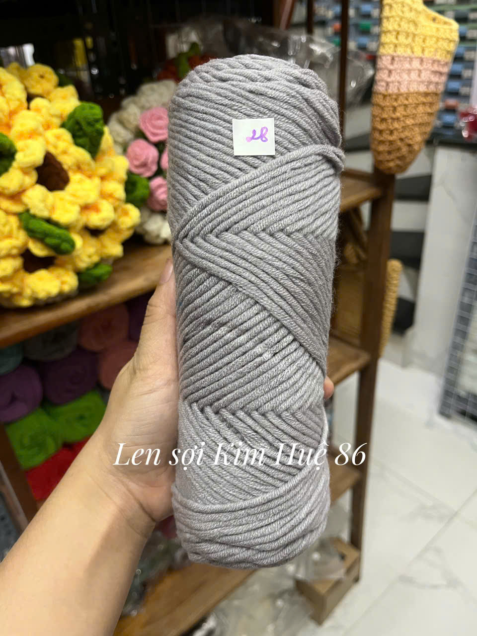 Len Cotton Love đan khăn, áo cỡ sợi 3,5mm cuộn 90g+-5g