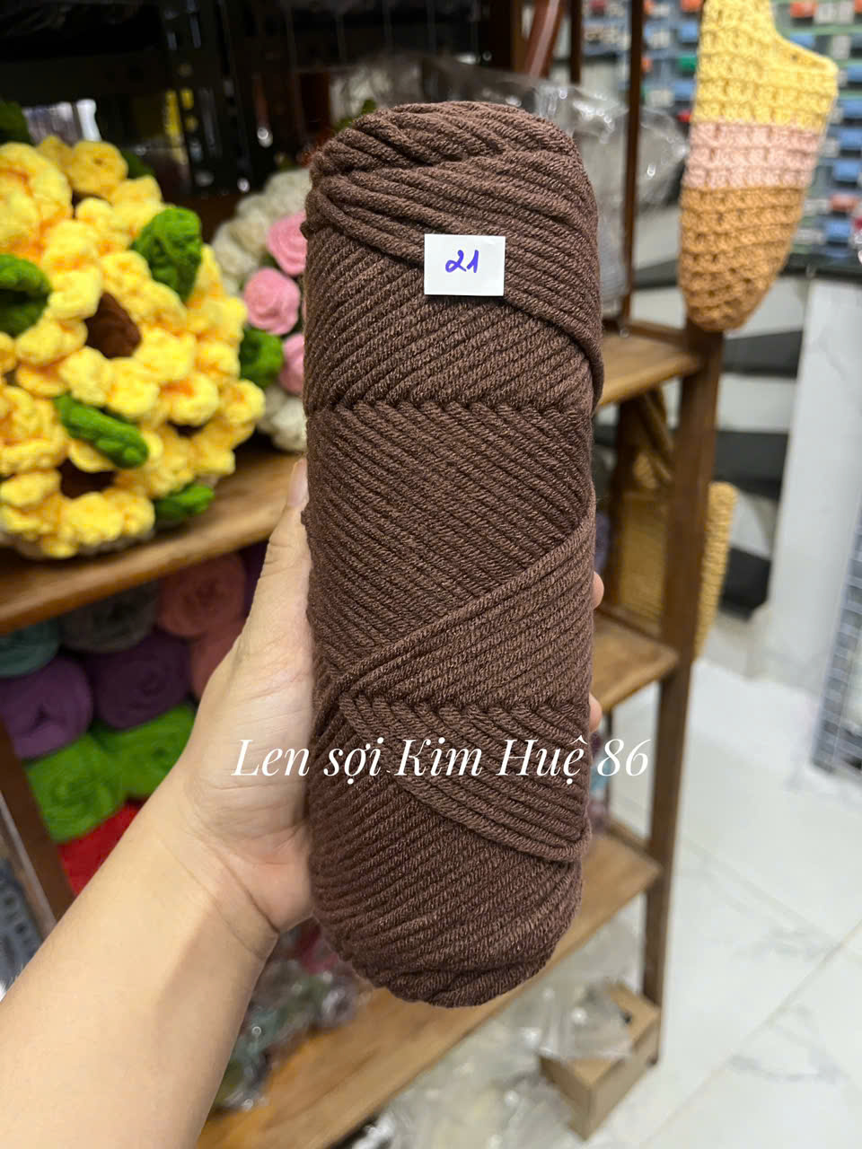 Len Cotton Love đan khăn, áo cỡ sợi 3,5mm cuộn 90g+-5g
