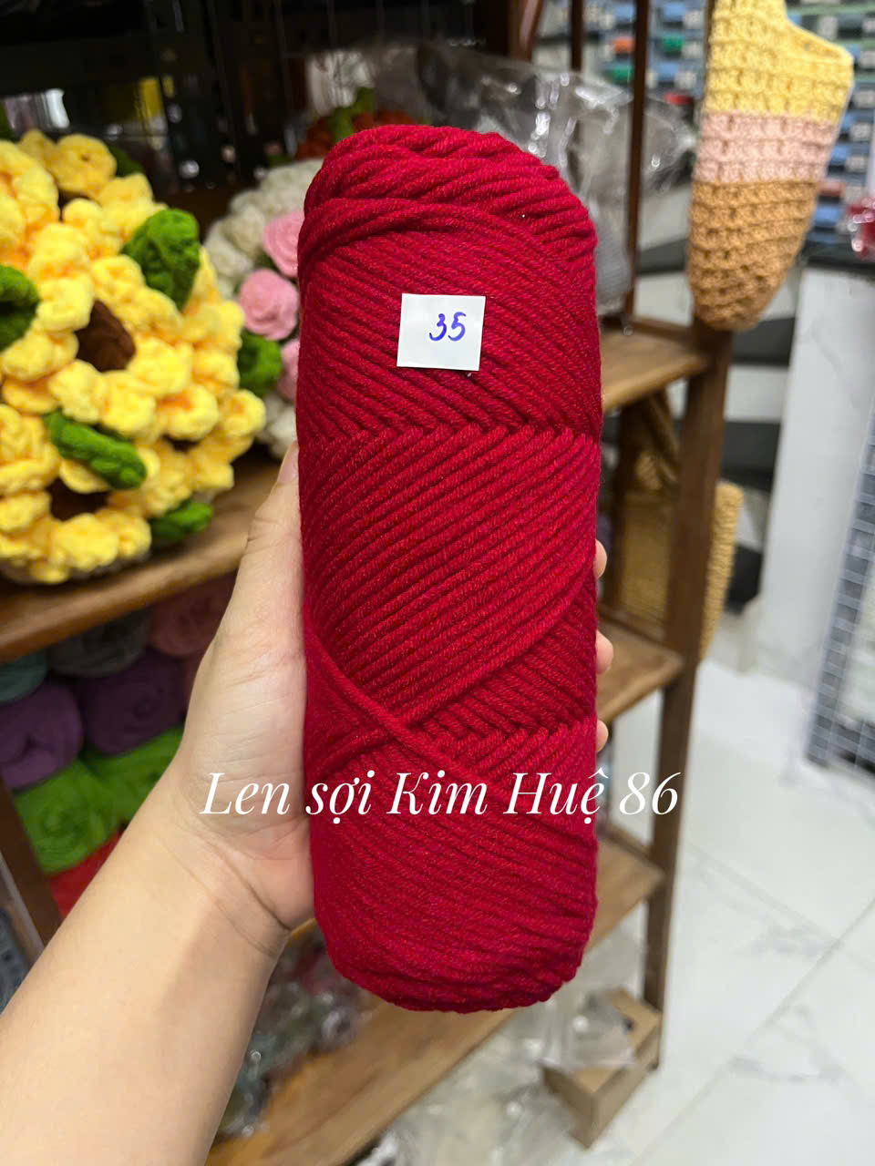 Len Cotton Love đan khăn, áo cỡ sợi 3,5mm cuộn 90g+-5g