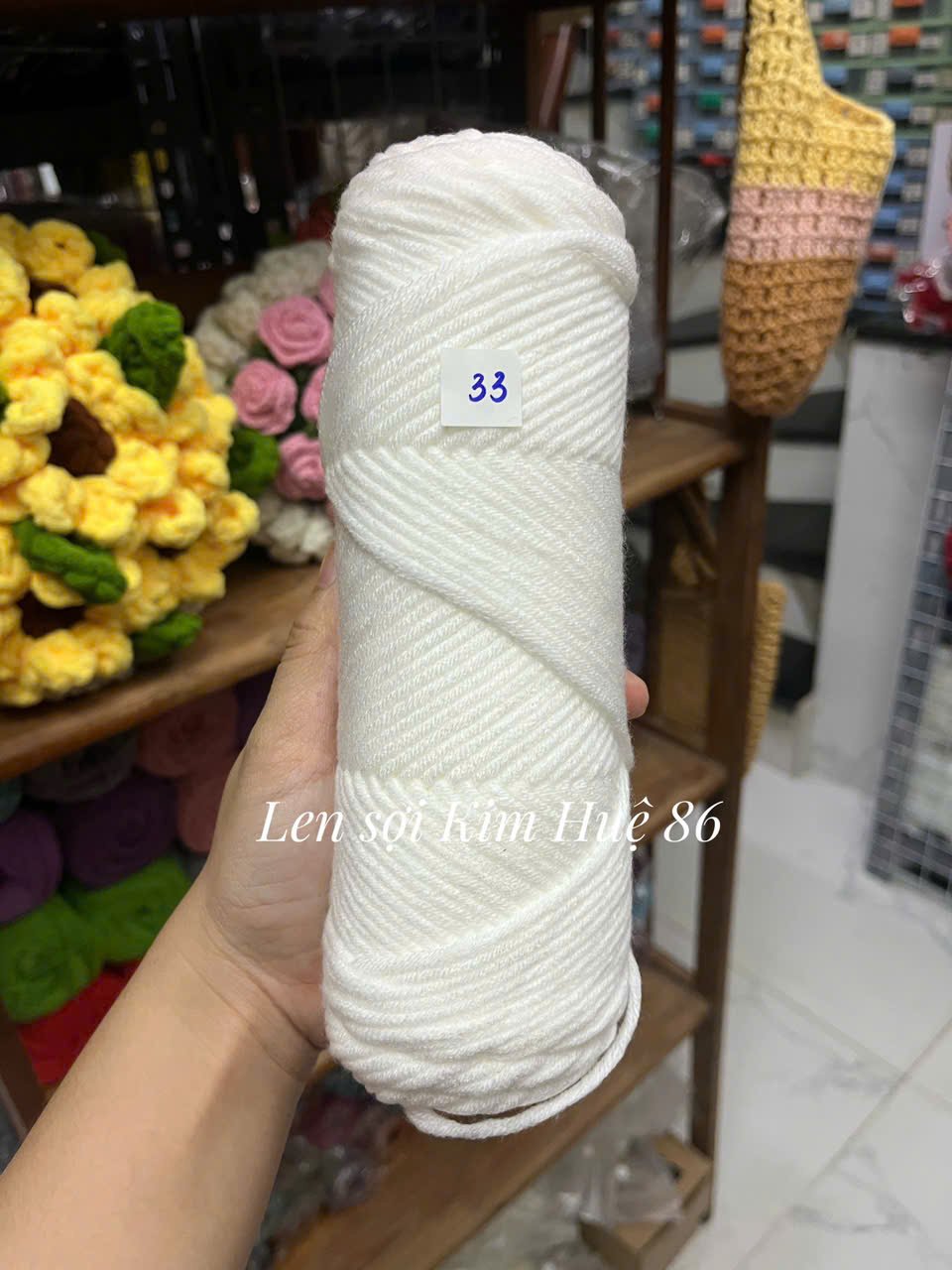 Len Cotton Love đan khăn, áo cỡ sợi 3,5mm cuộn 90g+-5g