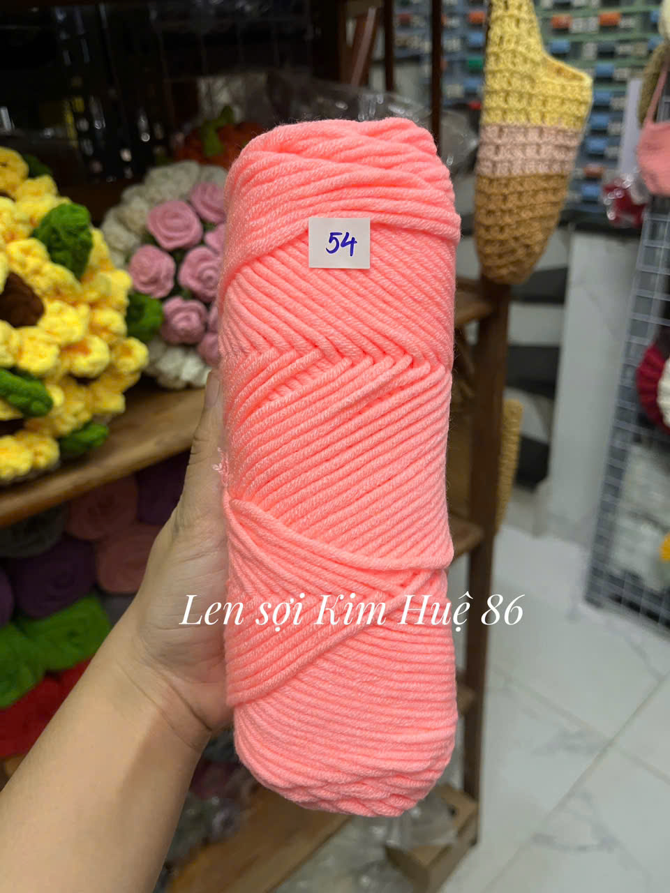 Len Cotton Love đan khăn, áo cỡ sợi 3,5mm cuộn 90g+-5g