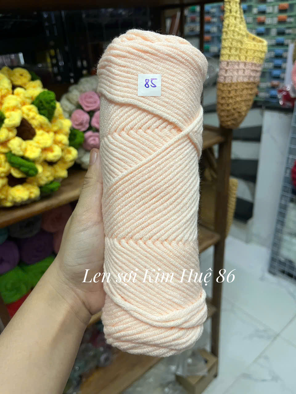 Len Cotton Love đan khăn, áo cỡ sợi 3,5mm cuộn 90g+-5g