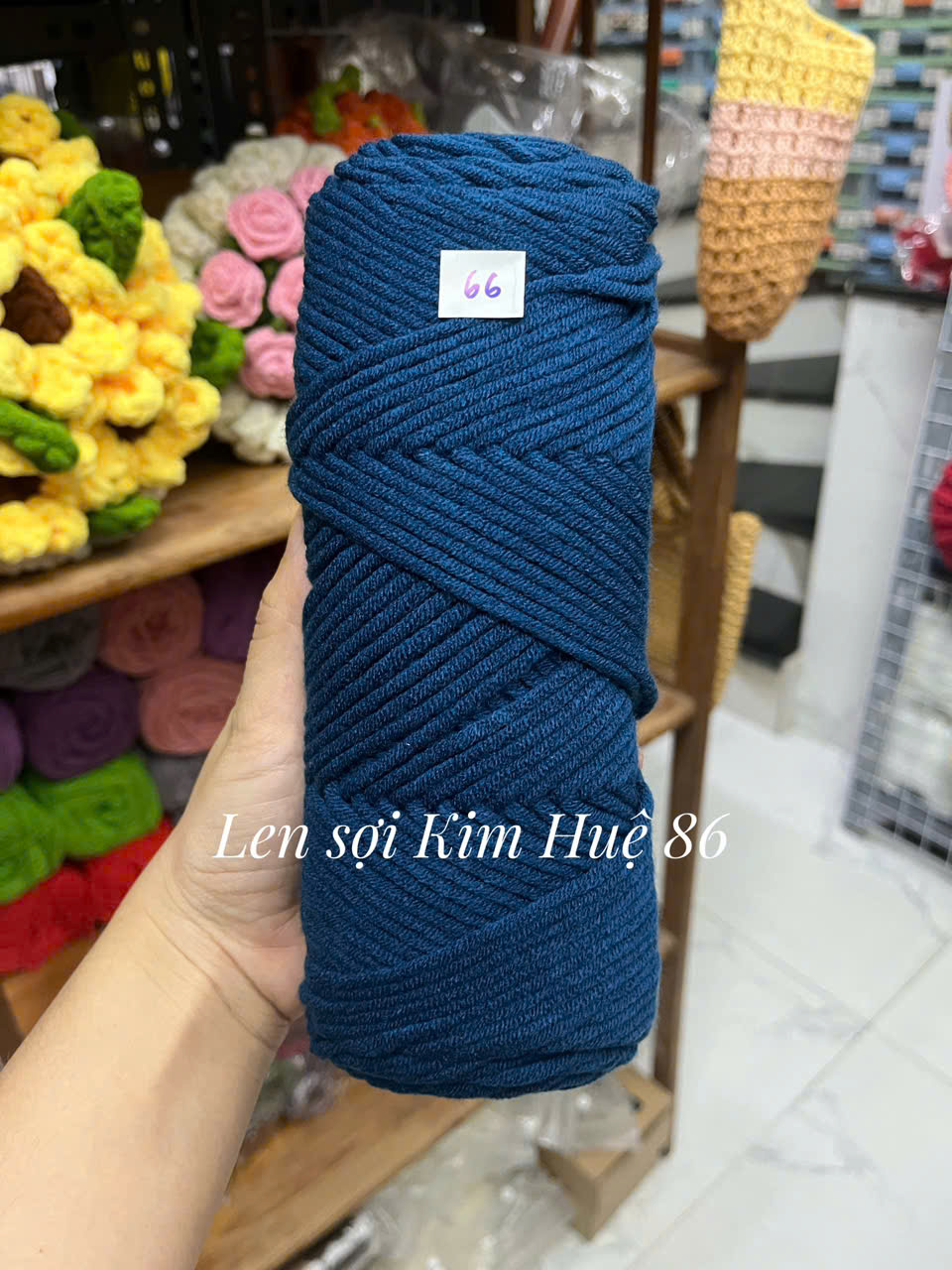 Len Cotton Love đan khăn, áo cỡ sợi 3,5mm cuộn 90g+-5g
