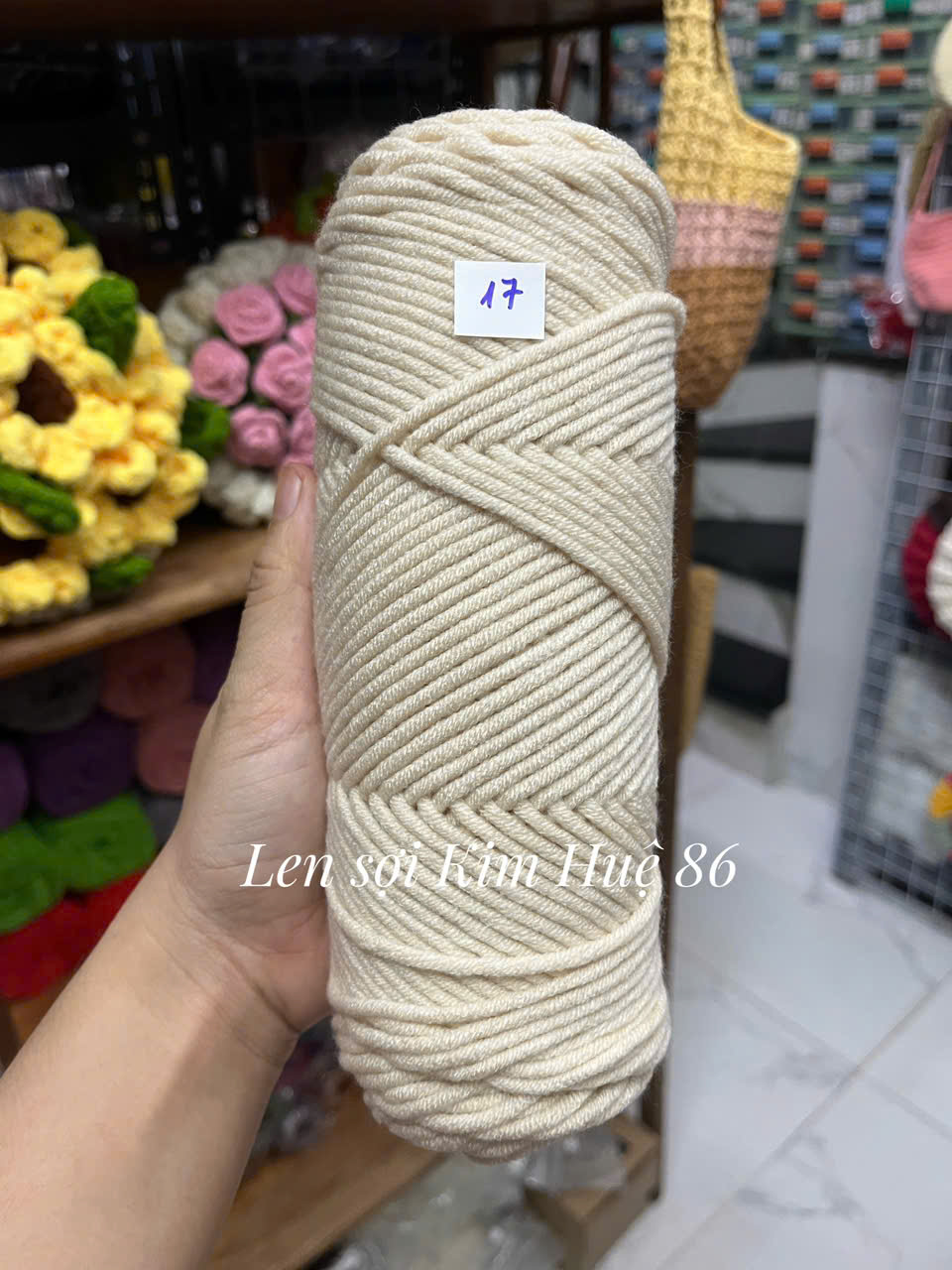 Len Cotton Love đan khăn, áo cỡ sợi 3,5mm cuộn 90g+-5g
