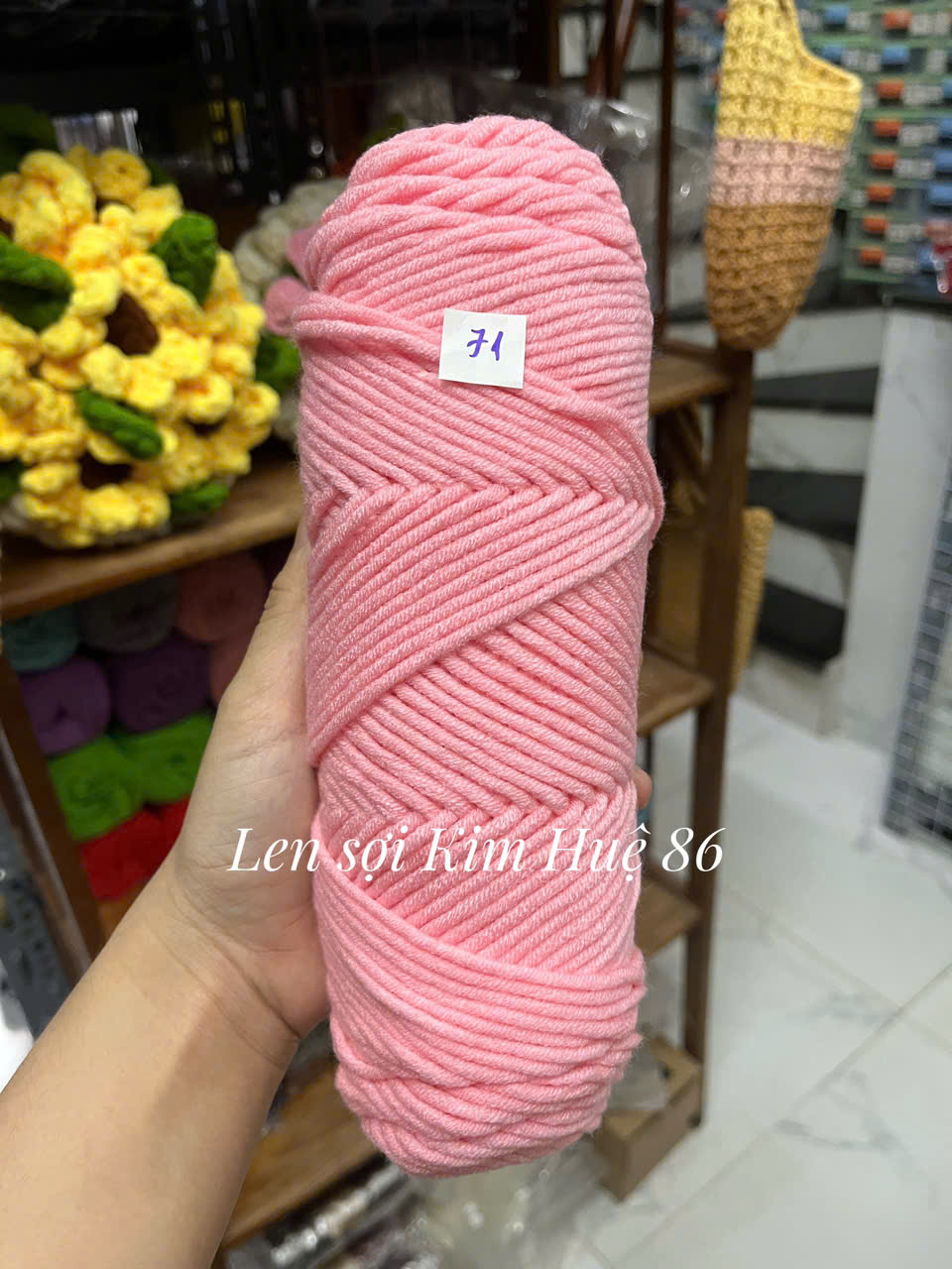Len Cotton Love đan khăn, áo cỡ sợi 3,5mm cuộn 90g+-5g