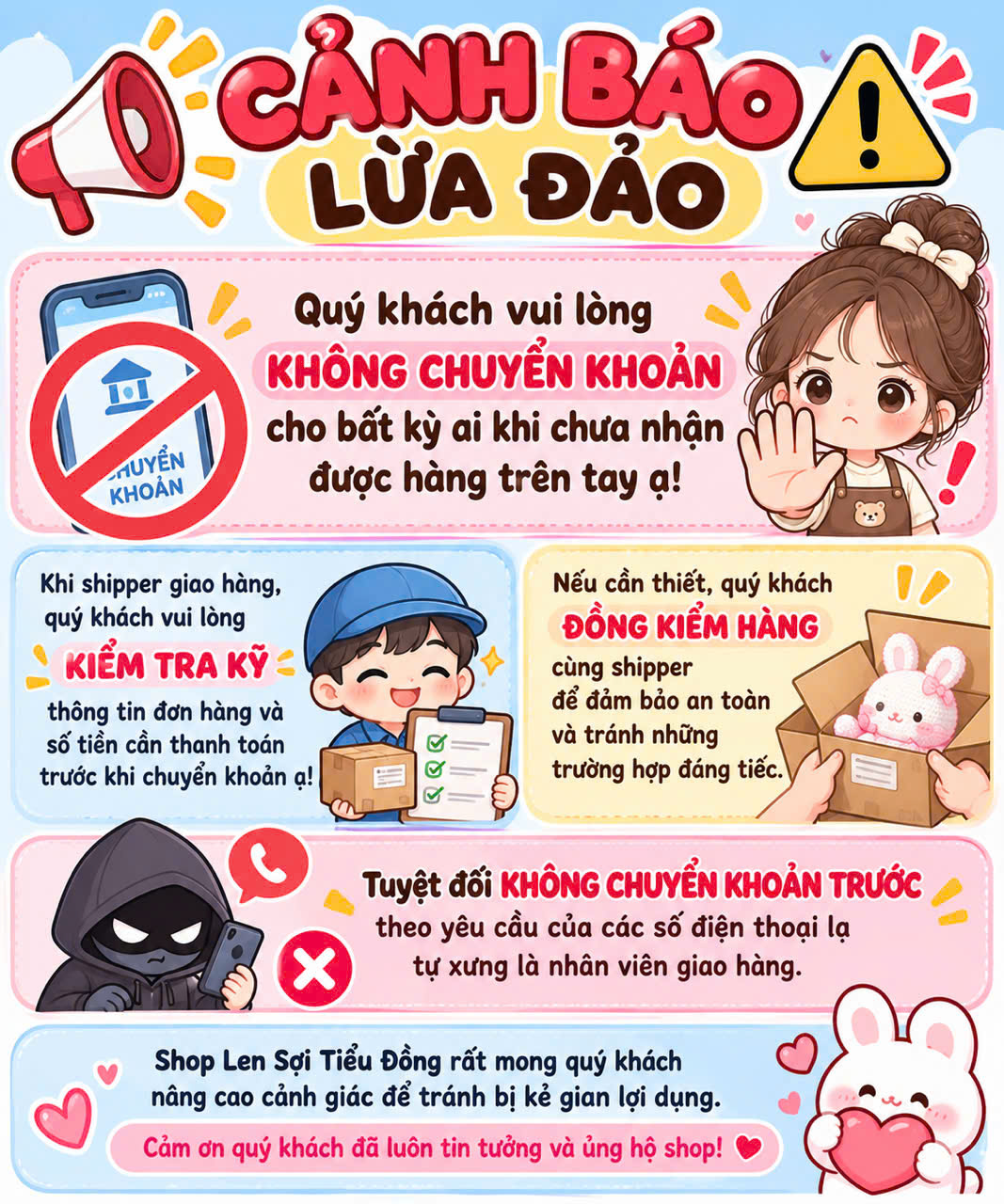 KHÔNG CHUYỂN KHOẢN KHI CHƯA THẤY HÀNG