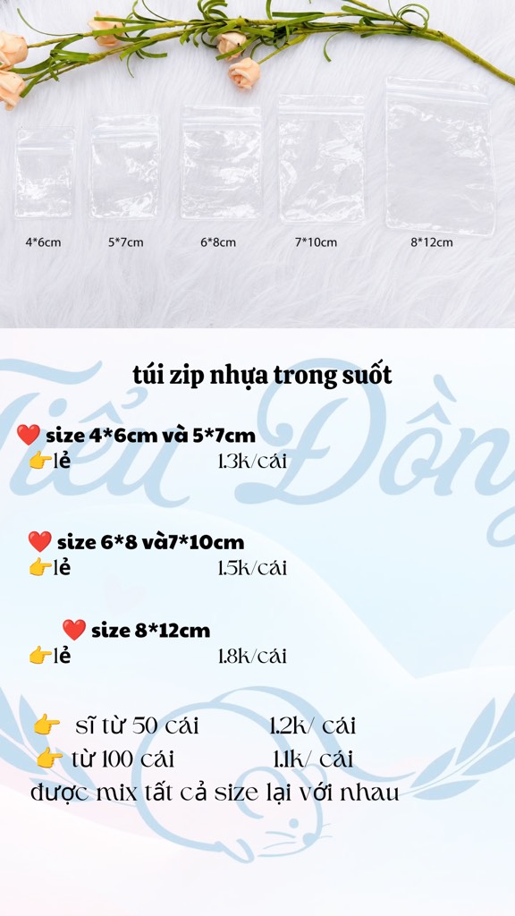 TÚI ZIP NHỰA TRONG SUỐT