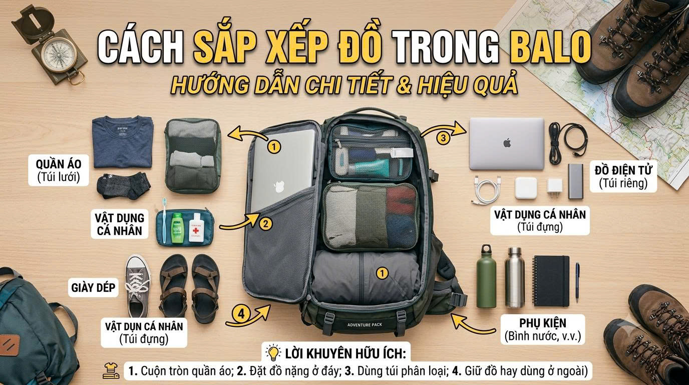Cách Sắp Xếp Đồ Trong Balo Gọn Gàng, Khoa Học Và Dễ Lấy