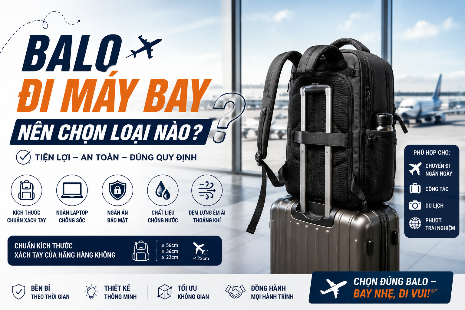 Balo Đi Máy Bay Nên Chọn Loại Nào
