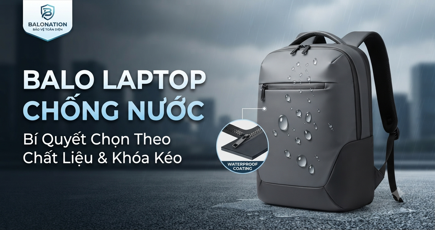 Balo Laptop Chống Nước: Cách Chọn Theo Chất Liệu, Khóa Kéo Và Nhu Cầu Sử Dụng