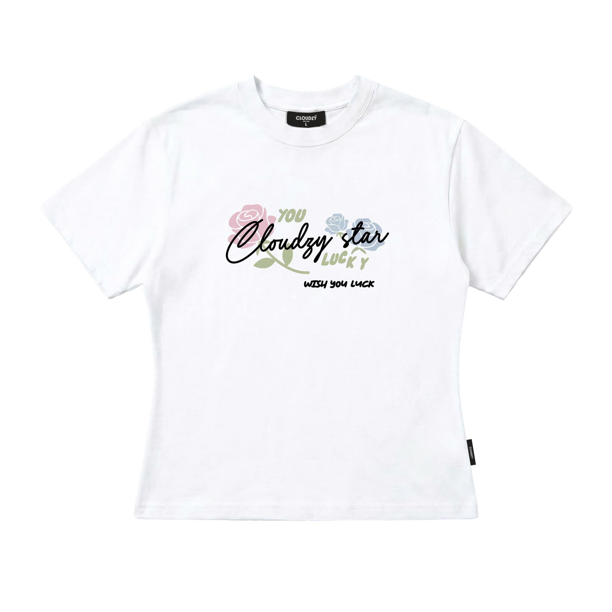 [NEW] Áo baby tee CLOUDZY in hình hoa hồng ôm dáng y2k 100% cotton 250gsm áo phông cộc tay nữ local brand cute ROSE
