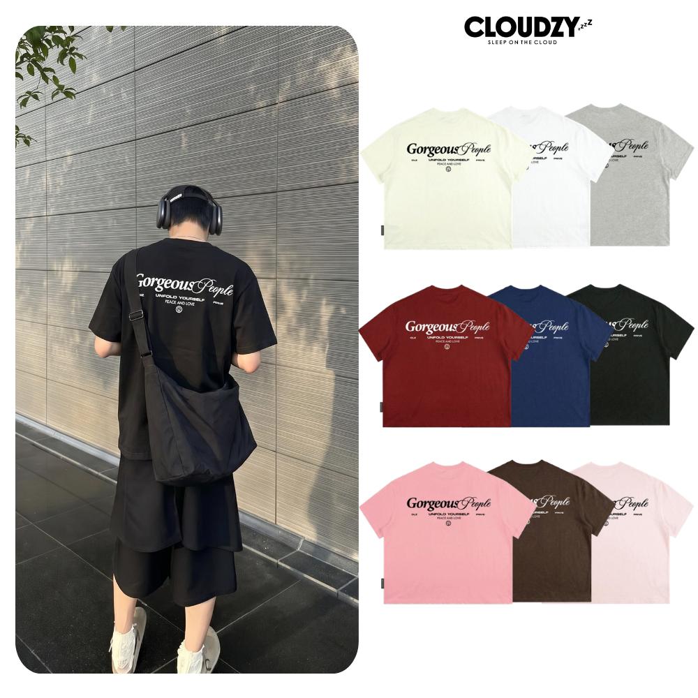 Áo thun boxy CLOUDZY in chữ vải 100% cotton dày dặn 250gsm nam nữ áo phông local brand streetwear GORGEOUS