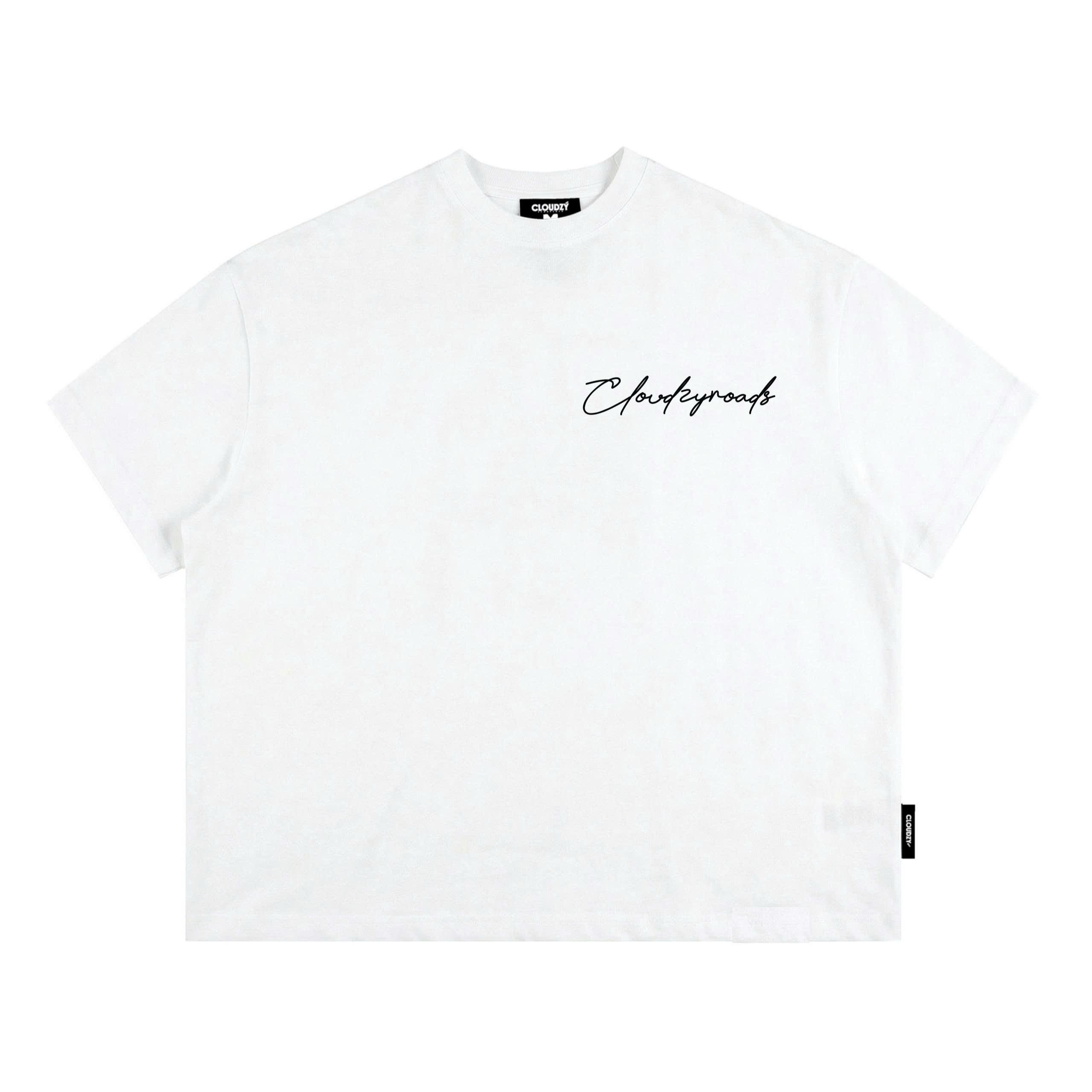 Áo thun boxy CLOUDZY in chữ cá tính vải 100% cotton 250gsm form rộng nam nữ áo phông local brand streetwear ROAD