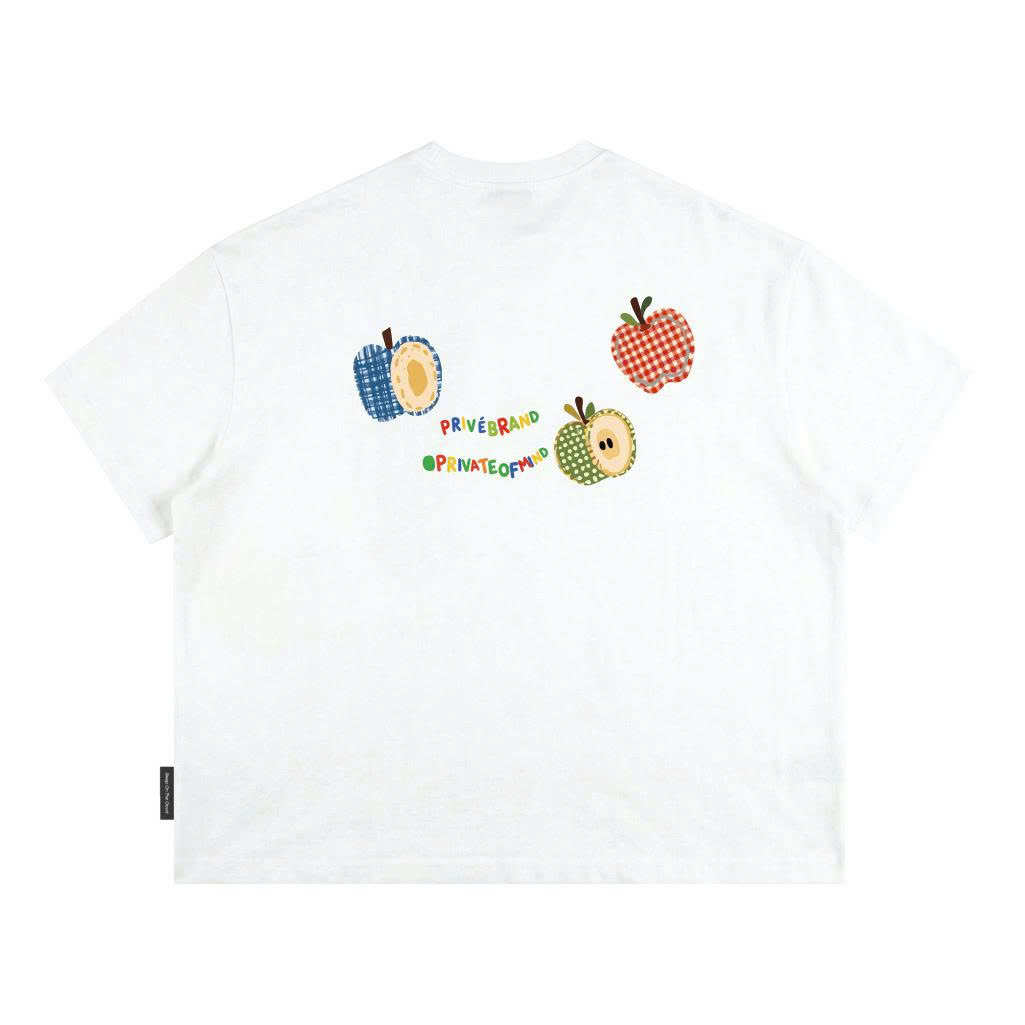 Áo Thun Boxy CloudzyPrive APPLE TEE Premium Cotton 250gsm Local Brand Unisex In Hoạ Tiết