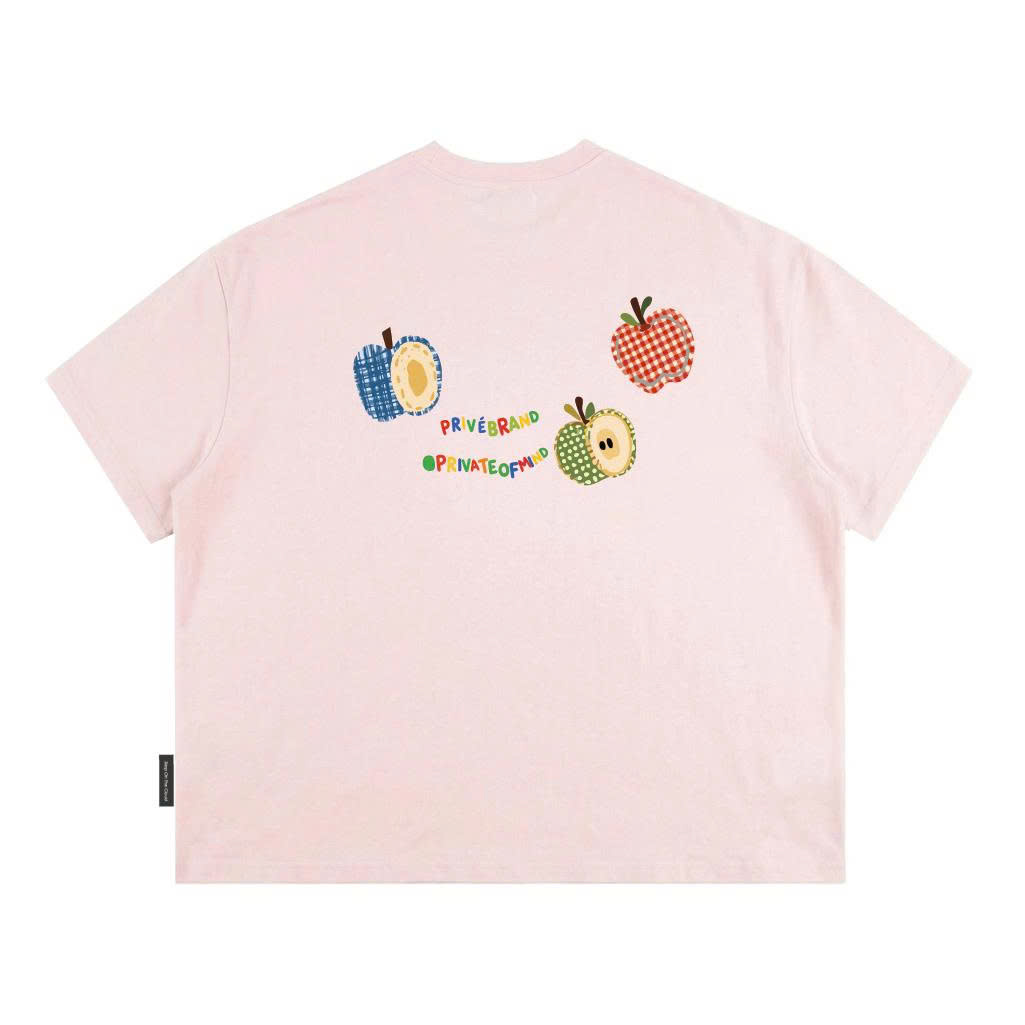 Áo Thun Boxy CloudzyPrive APPLE TEE Premium Cotton 250gsm Local Brand Unisex In Hoạ Tiết