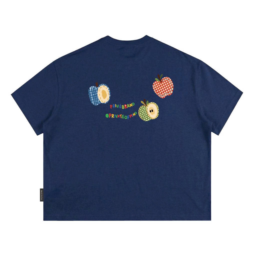 Áo Thun Boxy CloudzyPrive APPLE TEE Premium Cotton 250gsm Local Brand Unisex In Hoạ Tiết