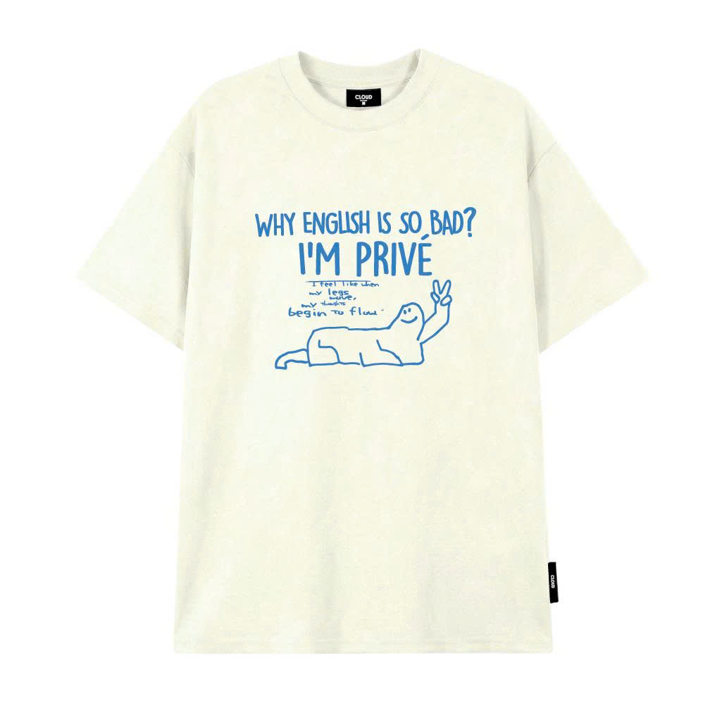 Áo Thun Oversize In Hoạ Tiết CloudzyPrive Premium cotton 260gsm, Oversize tee Unisex Nam Nữ