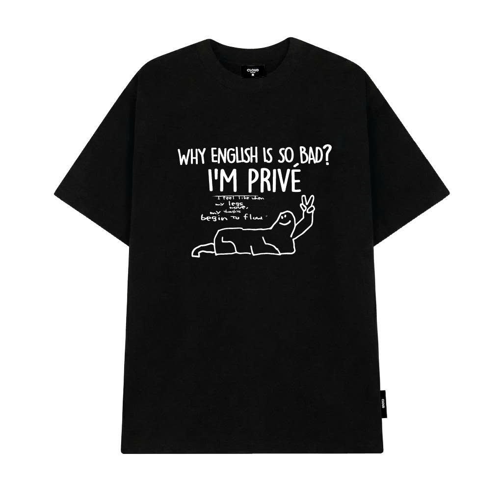Áo Thun Oversize In Hoạ Tiết CloudzyPrive Premium cotton 260gsm, Oversize tee Unisex Nam Nữ