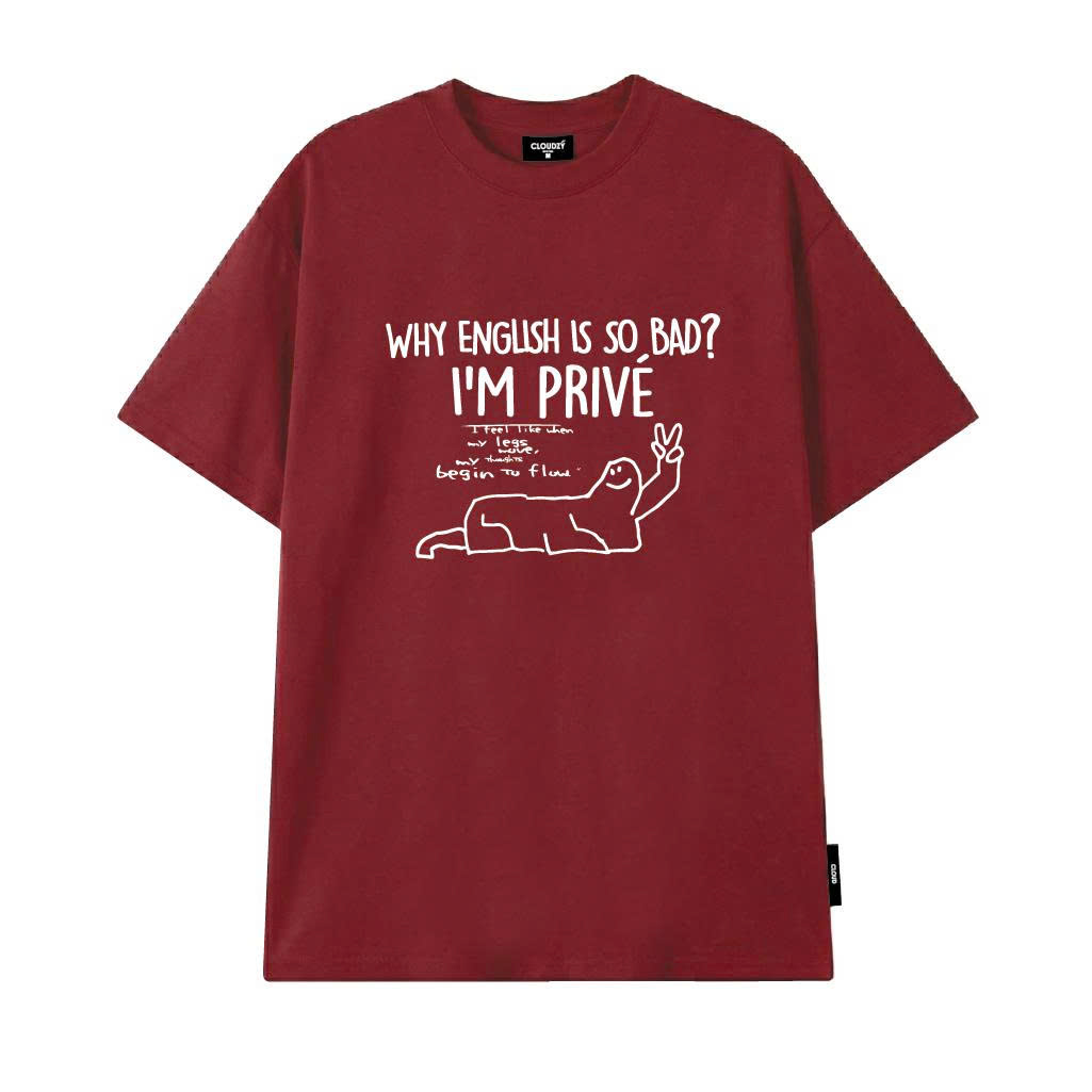 Áo Thun Oversize In Hoạ Tiết CloudzyPrive Premium cotton 260gsm, Oversize tee Unisex Nam Nữ