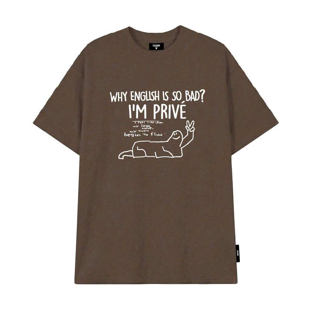 Áo Thun Oversize In Hoạ Tiết CloudzyPrive Premium cotton 260gsm, Oversize tee Unisex Nam Nữ